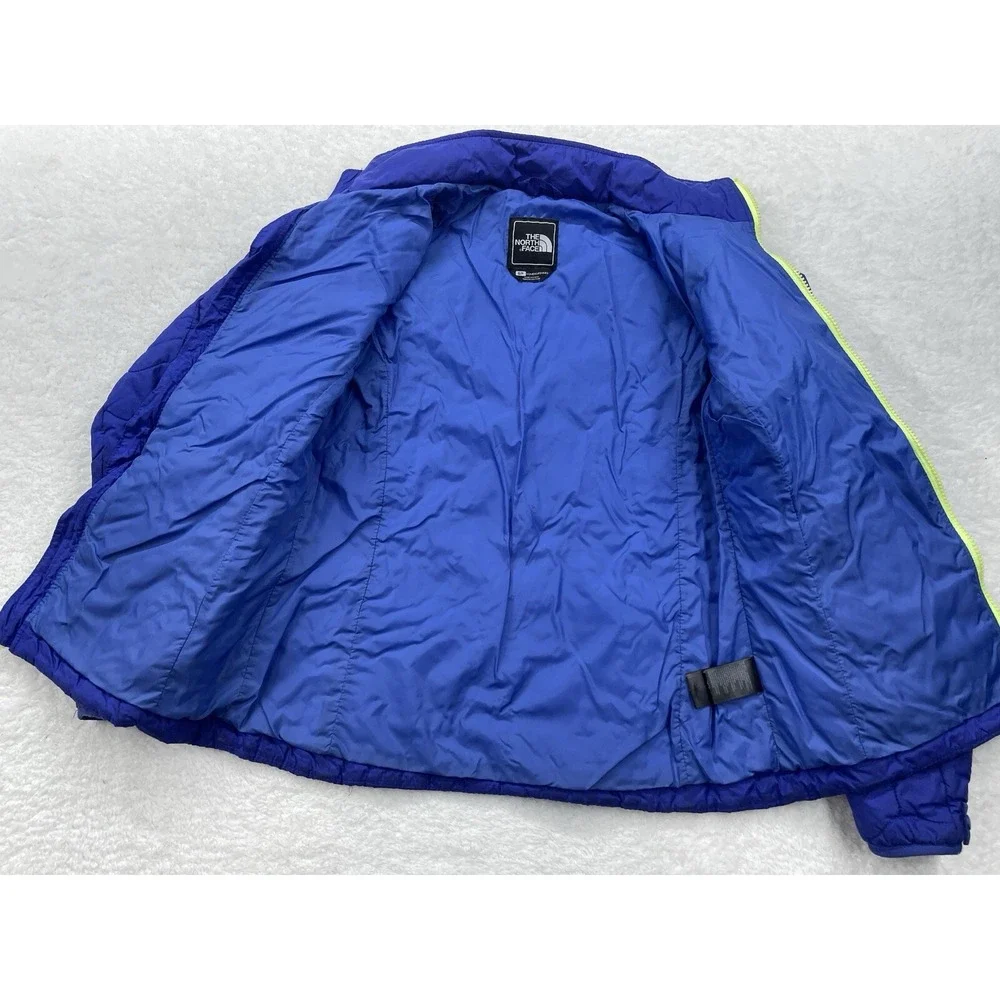 The North Face Thermoball Puffer Jacket Womens‎ Small Blue Lime Green Full Zip
